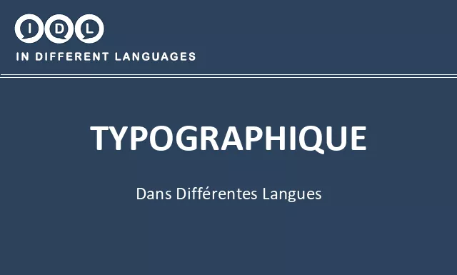 Typographique dans différentes langues - Image