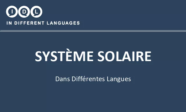 Système solaire dans différentes langues - Image