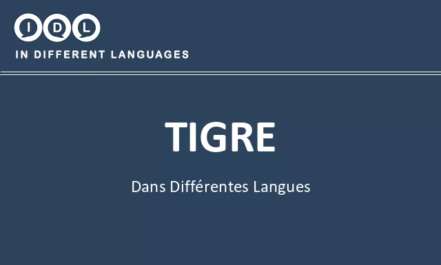 Tigre dans différentes langues - Image