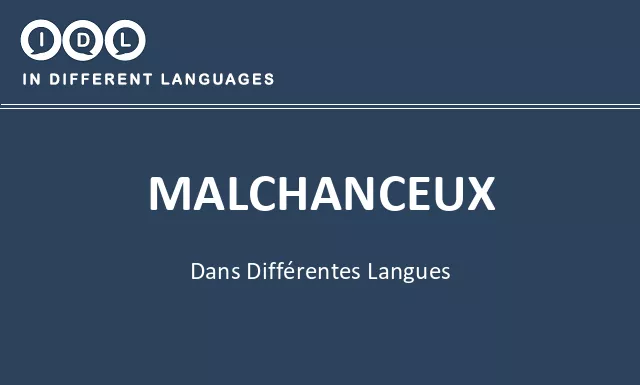 Malchanceux dans différentes langues - Image