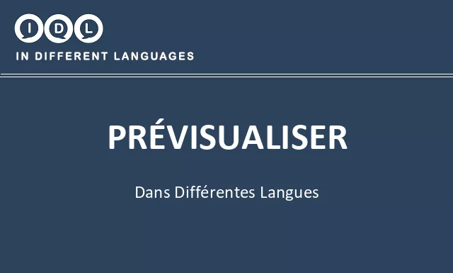 Prévisualiser dans différentes langues - Image