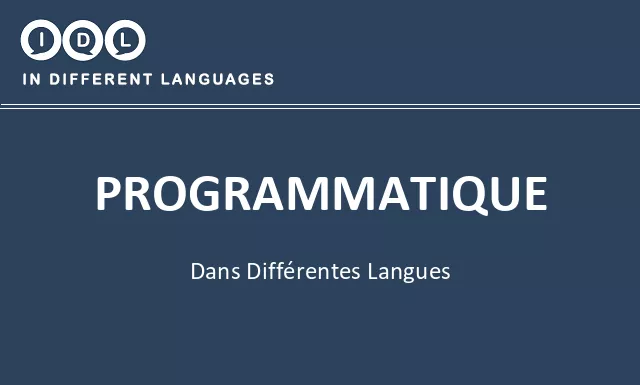 Programmatique dans différentes langues - Image