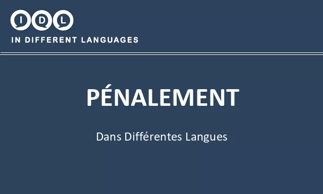 Pénalement dans différentes langues - Image