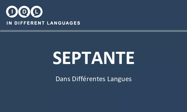 Septante dans différentes langues - Image