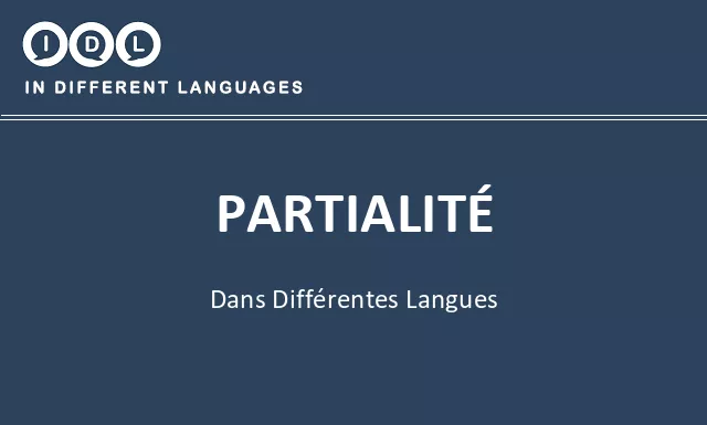 Partialité dans différentes langues - Image