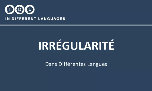 Irrégularité dans différentes langues - Image