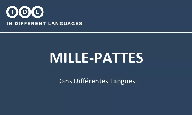 Mille-pattes dans différentes langues - Image