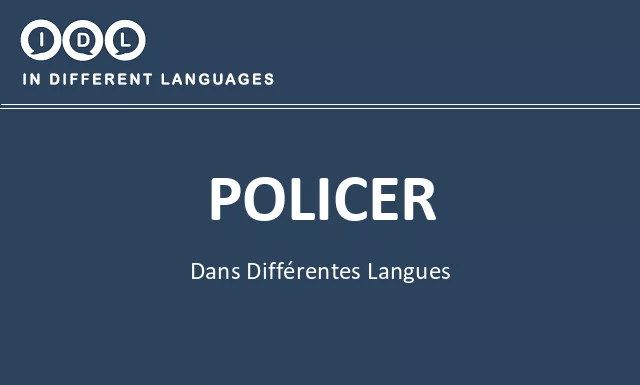 Policer dans différentes langues - Image