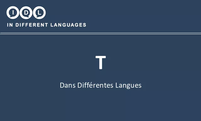 T dans différentes langues - Image