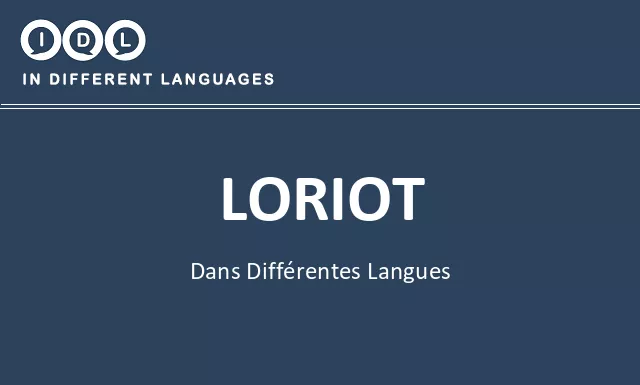 Loriot dans différentes langues - Image