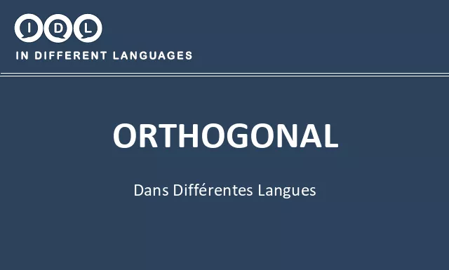 Orthogonal dans différentes langues - Image