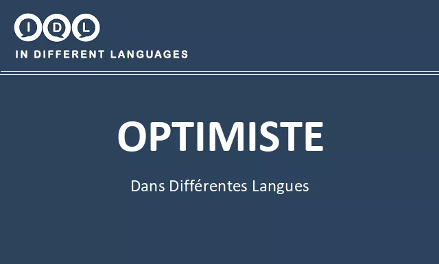Optimiste dans différentes langues - Image