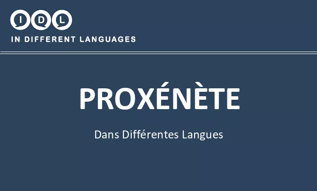 Proxénète dans différentes langues - Image