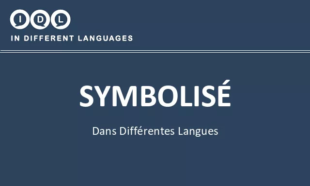 Symbolisé dans différentes langues - Image