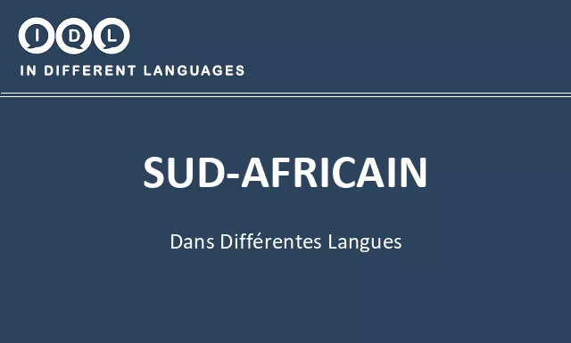 Sud-africain dans différentes langues - Image