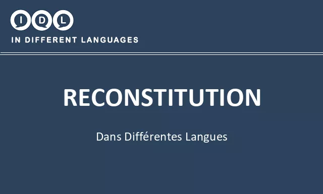 Reconstitution dans différentes langues - Image