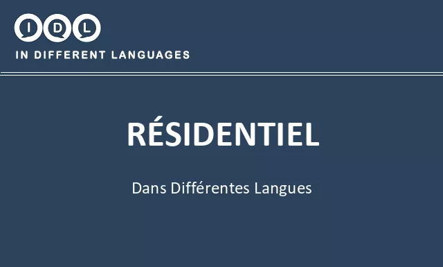 Résidentiel dans différentes langues - Image