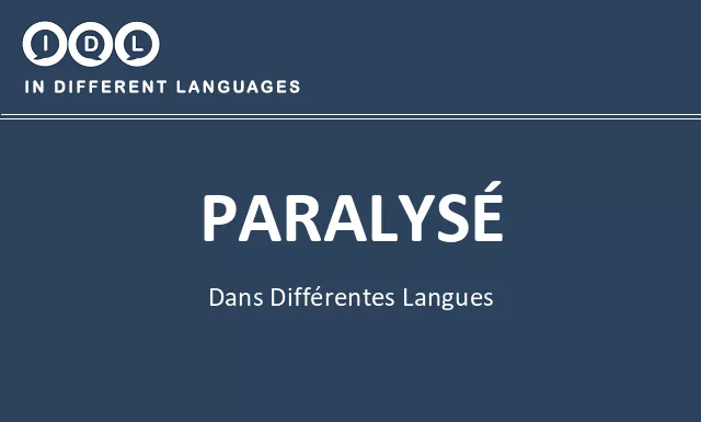 Paralysé dans différentes langues - Image