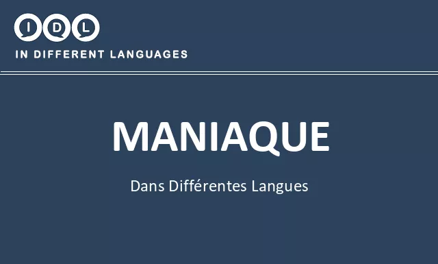 Maniaque dans différentes langues - Image