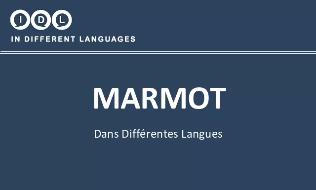 Marmot dans différentes langues - Image