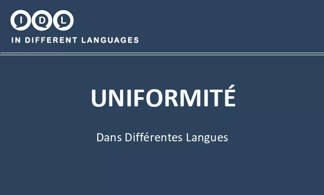 Uniformité dans différentes langues - Image