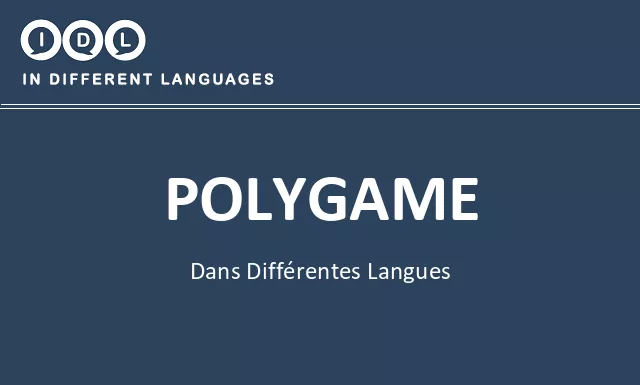 Polygame dans différentes langues - Image