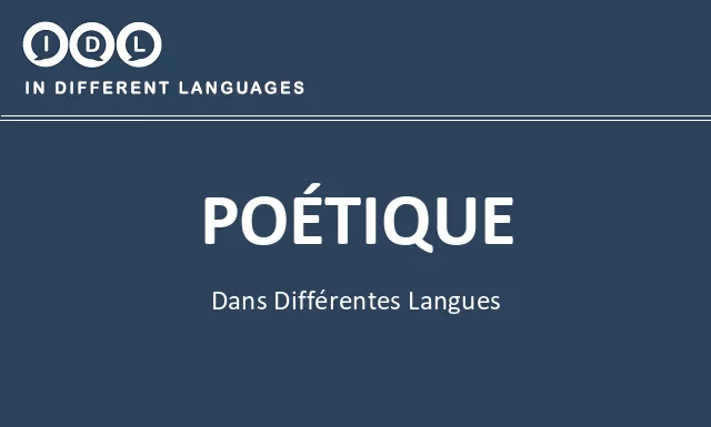 Poétique dans différentes langues - Image