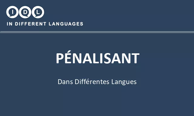 Pénalisant dans différentes langues - Image