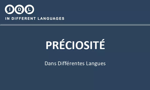 Préciosité dans différentes langues - Image