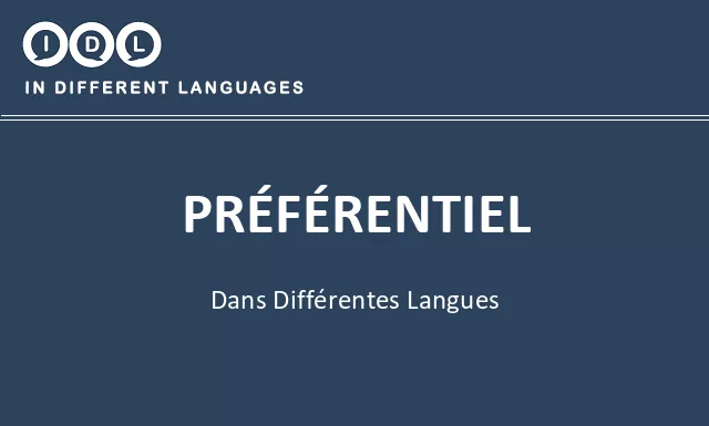 Préférentiel dans différentes langues - Image