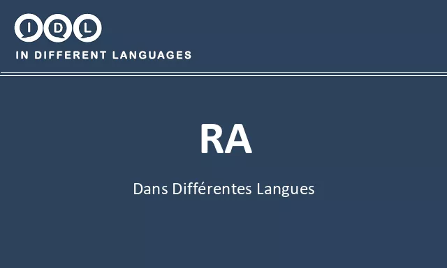 Ra dans différentes langues - Image