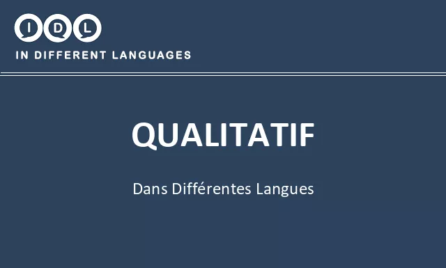 Qualitatif dans différentes langues - Image