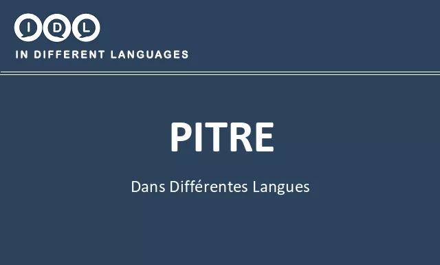 Pitre dans différentes langues - Image
