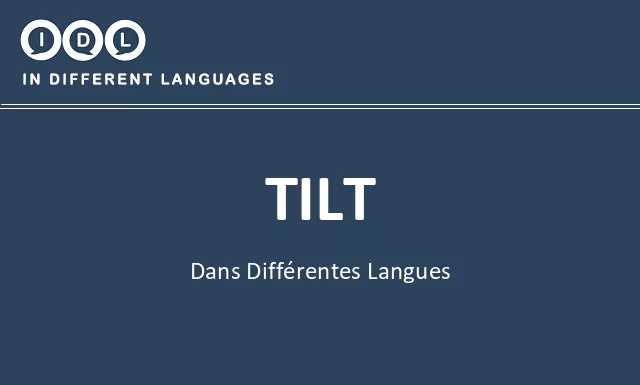 Tilt dans différentes langues - Image
