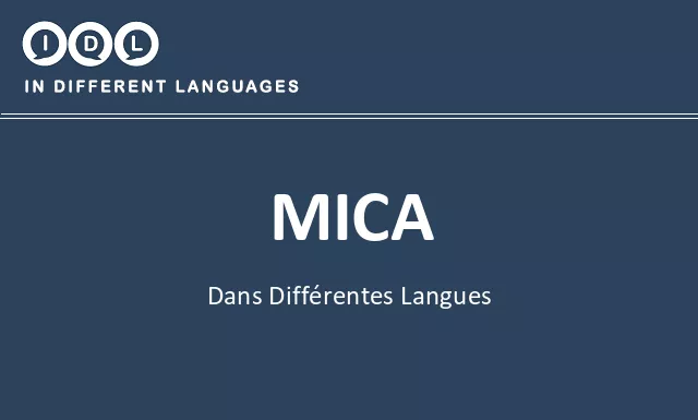 Mica dans différentes langues - Image