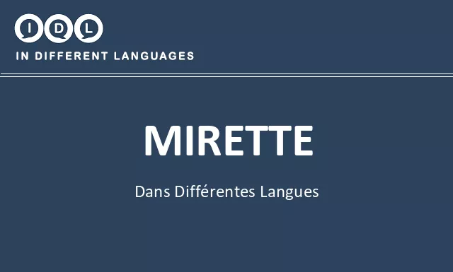 Mirette dans différentes langues - Image