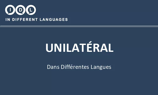 Unilatéral dans différentes langues - Image