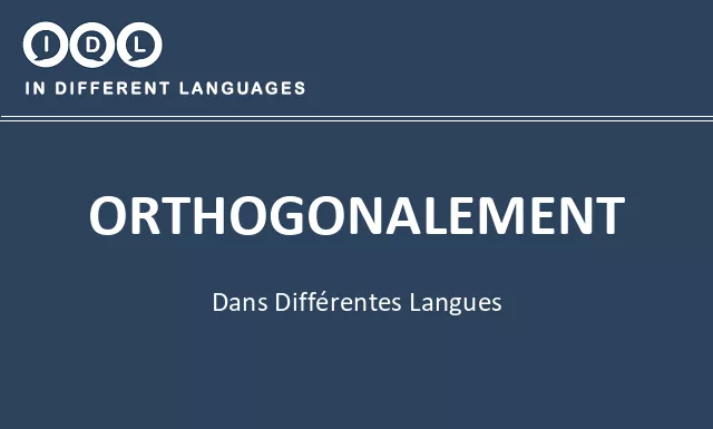 Orthogonalement dans différentes langues - Image