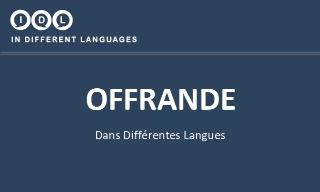 Offrande dans différentes langues - Image