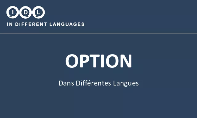Option dans différentes langues - Image