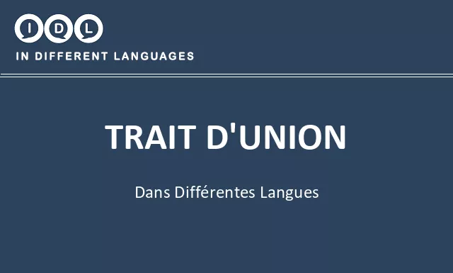 Trait d'union dans différentes langues - Image
