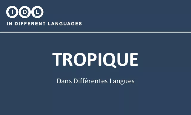 Tropique dans différentes langues - Image
