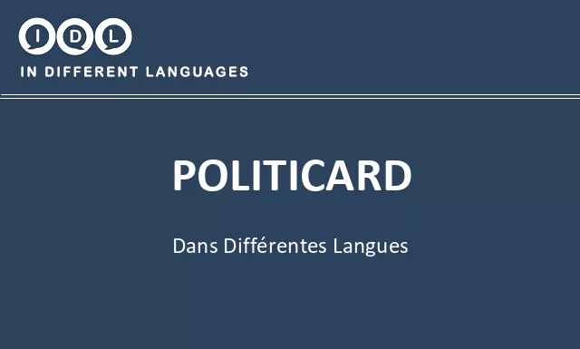 Politicard dans différentes langues - Image
