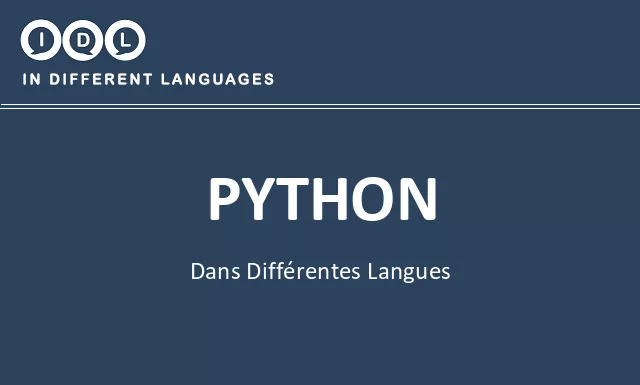 Python dans différentes langues - Image