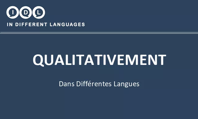 Qualitativement dans différentes langues - Image