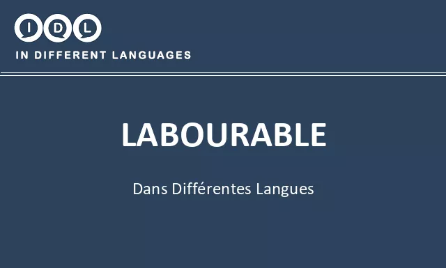 Labourable dans différentes langues - Image