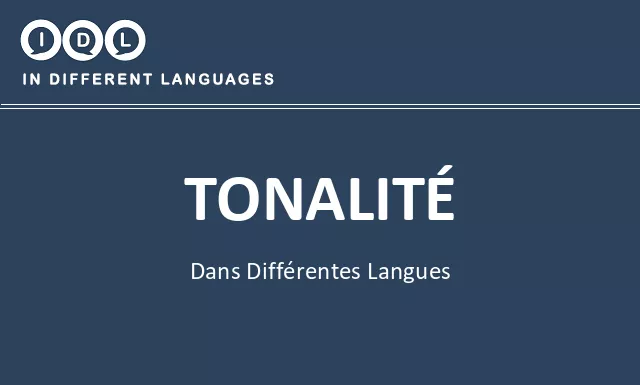 Tonalité dans différentes langues - Image