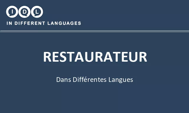 Restaurateur dans différentes langues - Image
