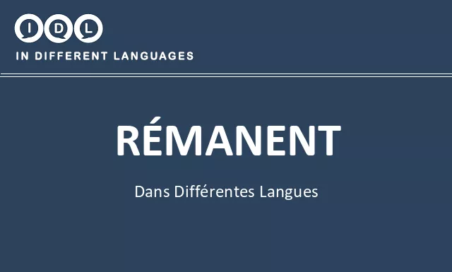 Rémanent dans différentes langues - Image