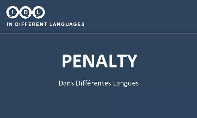 Penalty dans différentes langues - Image